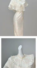 Exquisite Dress Cheongsam with Cloud Shoulders Summer High-end Temperament Improved Girls' Dress