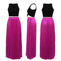 Women Fashion  Spring High Side Split Big Swing Pleated Floor Length Skirt High Waist Street Party Long Maxi Skirts