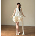 Morning Robe Bride Engagement Wedding Dress Light Wedding Dress Registration Small White Short Birthday Party Dress