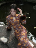 2026 Autumn and Winter Dress Cheongsam Temperament Qipao Dress Women's Clothes