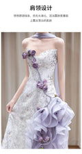 Purple Dress Morning Robe Super Fairy Design Wedding Bride Engagement Wedding Dress Toast Adult Princess Dress