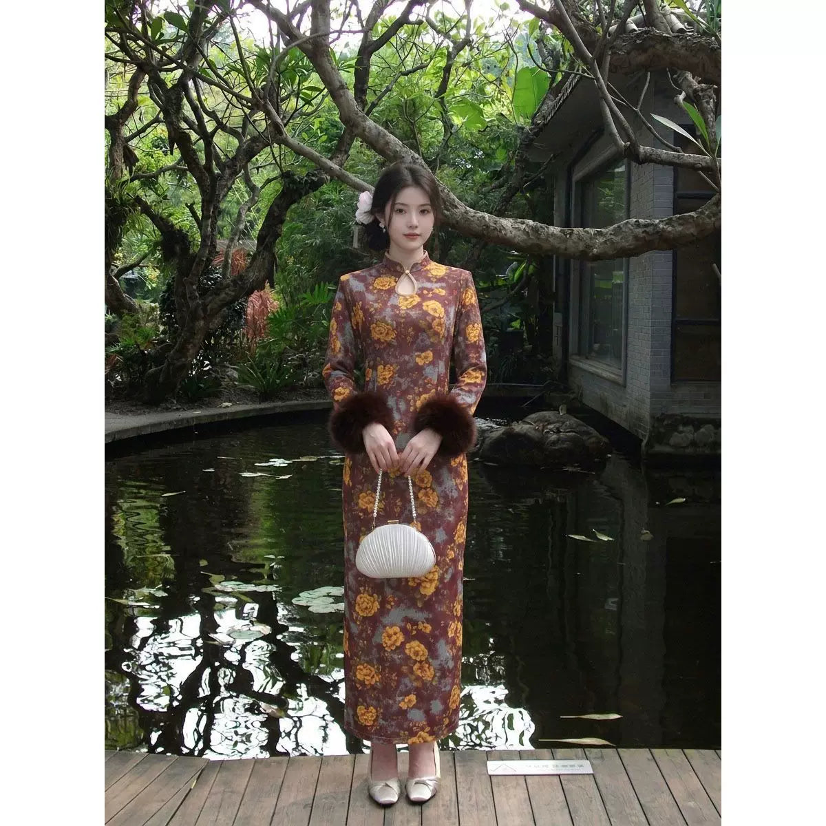 2026 Autumn and Winter Dress Cheongsam Temperament Qipao Dress Women's Clothes