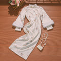 White Cheongsam Winter Outfit Improved and Layered Particularly Beautiful Waist Pinching Female Engagement Simple and Elegant, High-end