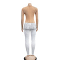 Women Diamonds Hot Rhinestones Mesh See Though Long Sleeve Stretch Jumpsuit Party Evening Playsuit One Piece Set