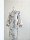 Cheongsam Dress 2026 New Fleece Autumn and Winter Improved Long Sleeve Dress Qipao Daily Miss Long