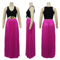 Women Fashion  Spring High Side Split Big Swing Pleated Floor Length Skirt High Waist Street Party Long Maxi Skirts