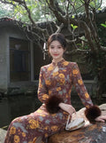 2026 Autumn and Winter Dress Cheongsam Temperament Qipao Dress Women's Clothes