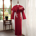 Red Cheongsam Winter Dress Ladies' Engagement Particularly Beautifulwaist Pinching High-end Elegant Noble for Marriage