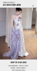 Purple Dress Morning Robe Super Fairy Design Wedding Bride Engagement Wedding Dress Toast Adult Princess Dress
