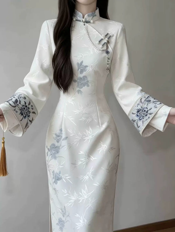 Beautiful Dress Cheongsam 2026 New Improved High End Dress for Girls Autumn Original New Chinese Long Sleeve