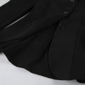 French Elegant Retro Black Blazer for Women Stand Collar Puff Sleeve Slimming Commuter Coats Female Winter Clothing