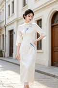 White Dress Cheongsam Women's Chinese Style Lace Embroidery High-end Elegant Temperament Certified Engagement Daily Dress