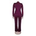 Fashion Pearl Splicing Women's Set Long Sleeve Blazer and Wide Leg Pants Suit 2024 Winter OL Fall Two 2 Piece Set Outfit