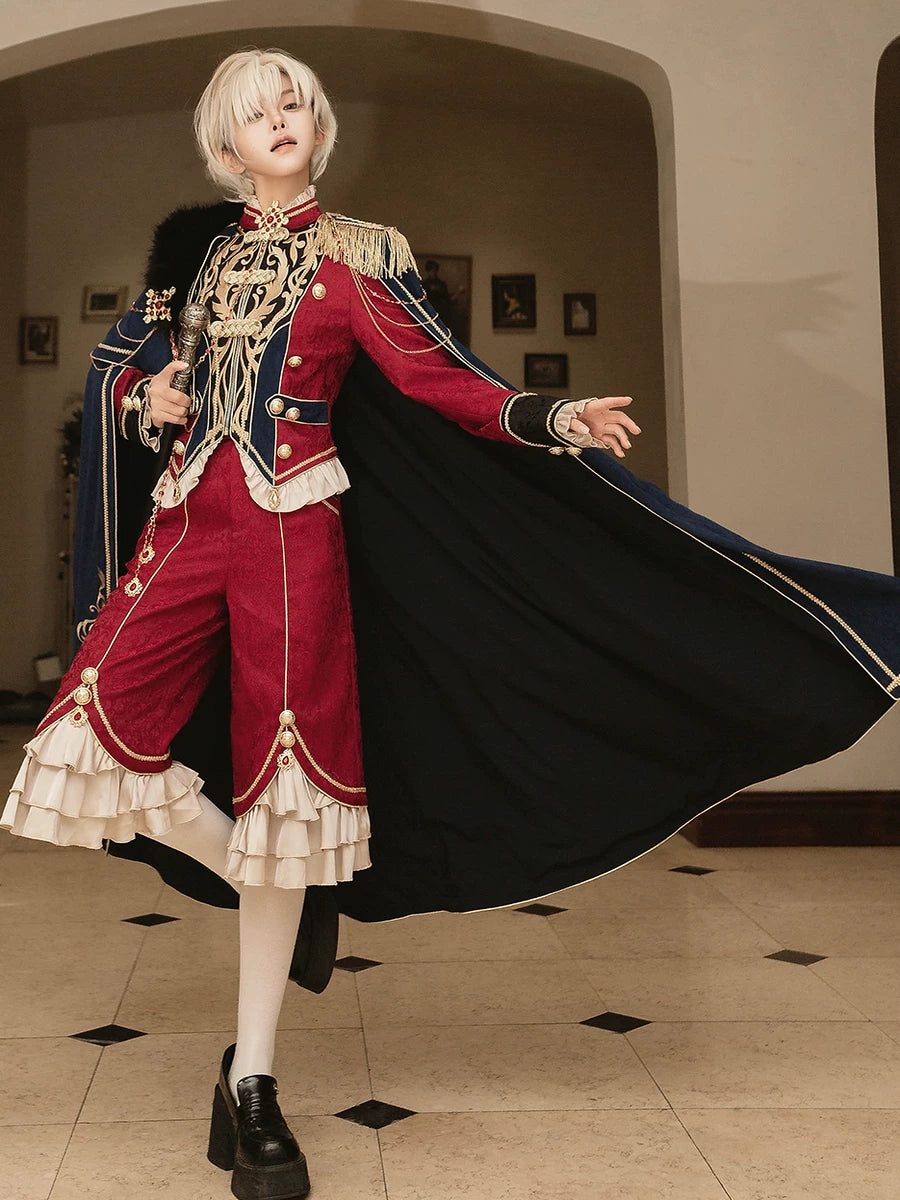 Royal Glory Lolita Prince Series Cloak European Style Middle Ages Palace Court Attire Fiesta Carnival Halloween Cosplay Costume