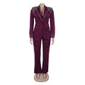 Fashion Pearl Splicing Women's Set Long Sleeve Blazer and Wide Leg Pants Suit 2024 Winter OL Fall Two 2 Piece Set Outfit