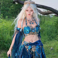 Exotic Hanfu Set Women's Fish Princess Dress Set Blue Butterfly Embroidered Fairy Costume