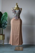 Women's Dress Set Print Bow Corset Top and Maxi Long Skirt Suit  Summer Elegant Evening Two 2 Piece Set Outfits