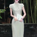 Olive Girl Green Embroidered Qipao for Garden Wedding 2026 Fairycore Photoshoot Everyday Wear S-XXL XS-3XL Plus Size Embroidered Romantic Garden Party Editorial Not Costume Qipao Cheongsam Chinese Dress Chinese Heritage Fashion Women