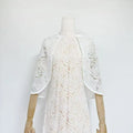 2026 New Banquet Evening Party Standing Collar Shawl Elegant Slimming Yellow Lace Dress Fashion Long Dress for Women