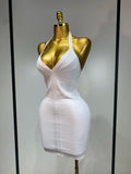 Women Sexy V Neck Backless Mini Bodycon Bandage Dress 2026 Elegant Evening Nightclub Evening Party Cocktail Prom Dress