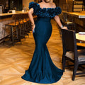 Winter Women Slash Neck Sleeveless Ruffles Empire Dress Sexy Evening Party Night Mermaid Maxi Long Bandage Dresses