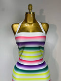 Women Sexy Halter Backless Colorful Bodycon Maxi Long Bandage Dress Nightclub Evening Party Celebrate Birthday Fashion Clothing