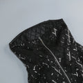 Sexy Strapless Sequin Mesh See Through Long Dress with Gloves Women Perspective Design Slim Dresses Evening Party Gowns