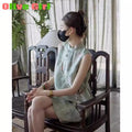 Olive Girl Green Embroidered Qipao for Ren Faire 2026 Garden Wedding Fairycore Photoshoot Everyday Wear S-XXXL XS-3XL Plus Size Hand Embroidered Romantic Garden Party Editorial Not Costume Qipao Cheongsam Chinese Dress Chinese Heritage Fashion Women