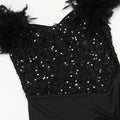 Elegant Evening Dress Sequin Feather Shoulders Mermaid Gowns for Wedding Prom Party Club Special Occasions Split Long Dress