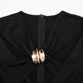 Sexy Hollow Out Jumpsuits Woman Trend Metal Buckle Decoration Full Sleeve Skinny Peach Hip Party Club Street Overalls
