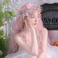 Fantasy Mermaid Princess Hair Crown Exotic Beautiful Liquid Flower Forehead Ornament Traditional Chinese Hanfu Hair Accessory