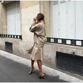 Women Khaki Windbreaker Jacket High Neck Zip Up Flared Hem Loose Fit Coat Autumn Commute Street New Lady Chic Hot Outerwear 2026