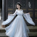 Olive Girl Red Embroidered Hanfu Dress for Ren Faire 2026 Garden Wedding Fairycore Photoshoot Everyday Wear S-XL XS-3XL Plus Size Embroidered Flowing Sleeve Romantic Garden Party Editorial Not Costume Ren Faire Dress Chinese Heritage Fashion Women