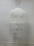 Minimalist Tassel Women Sweaters Round Neck Sleeveless Elegant Loose Sweater for Party Social Occasion Fashion New