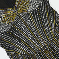 Shiny Rhinestones Tassel Bodycon Mini Dress for Women Hollow Sleeveless Birthday Sexy Christmas Party Evening Clubwear