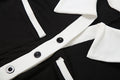 Contrast Patchwork Playsuits Women Ribbed Button Polo-Neck Full Sleeve Skinny Stretch Wrap Hip Street Fashion Rompers