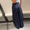Basics Striped Design Wide Leg Pant for Women High Waist Office Temperament Trousers Female Autumn Fashion Clothes