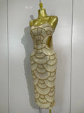 Elegance Pearl Beading Sequins Sleeveless Sexy Strap Bodycon Long Dress Women Celebrate Evening Party Birthday Outfit Vestido