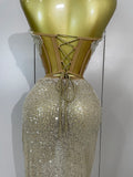 Sparkly Sequin Beading Sexy Strapless Two Pieces Set Women Evening Celebrate Nightclub Party Luxury Birthday Dress Stage Costume