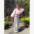 Solid Waist Drawstring Cinched Jacket Women's Satin Pleated Stand Collar Long Sleeves Loose Coat Lady Fashion Daily Outwear New