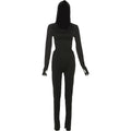 Hooded Backless Jumpsuit Woman Sexy Fitness Waistless Stretch Skinny Midnight  Activity Workout Streetwear Overalls