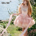 Olivegirl Pink Lolita Dress Milk Sweet Ballet Style Cute Rabbit Cosplay Light Lolita Princess Gown Elegant Women's Clothes