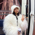 Fashion Tassels Faux Fur Coat Women Winter New Stylish Chic Fluffy Fur Jacket Girls Thick Furry Overcoat