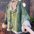 Olive Girl Red Embroidered Embroidered Jacket for Ren Faire 2026 Garden Wedding Fairycore Photoshoot Everyday Wear S-XXL XS-3XL Plus Size Hand Embroidered Dramatic Silhouette Romantic Editorial Not Costume Chinese Heritage Fashion Women