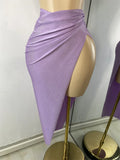 Sparkly Rhinestone Diamonds High Split Two Pieces Women Sexy Outfit Night Club Skirt Suits Dancer Singer Performance Costume