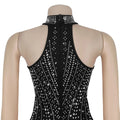 Shiny Luxury Diamonds Sleeveless Bodycon Long Jumpsuits Women Sheer Mesh Sexy Festival Party Evening Wedding Overalls