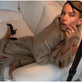 Camel Lapel Collar Coat Women Maxi Brushed Fuzzy Wool Self Tie Belt Waist Cinched Jacket Oversized Chic Autumn Winter Outerwear