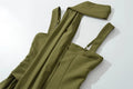 Elegant Ribbon Corset Long Dress For Women Slip Slit Maxi Dresses Evening Bridesmaid Wedding Guest Olive Green Black Cocktail