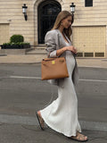 Sexy Knitted Suspender Dress For Women Summer Plunge Slim Long Dress High Waist Elegant Rib Knit Dress Vacation Clothes