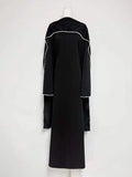 Evening Dresses Long Sleeves O Neck Slim Maxi 2026 Women Dinner Party Gowns With Shawl Pearls Elegant Wedding Robes Lady